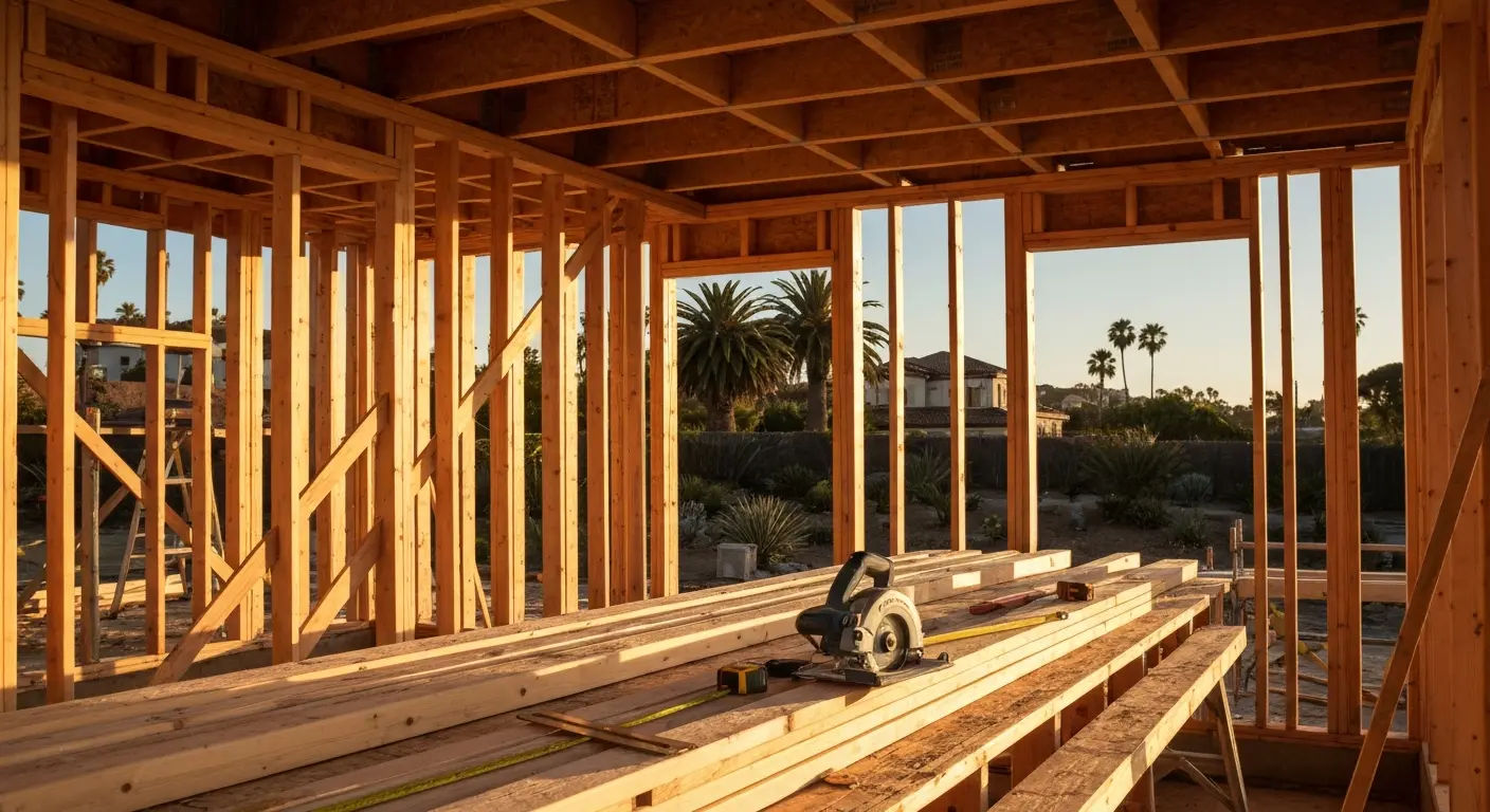 Custom home structural framing