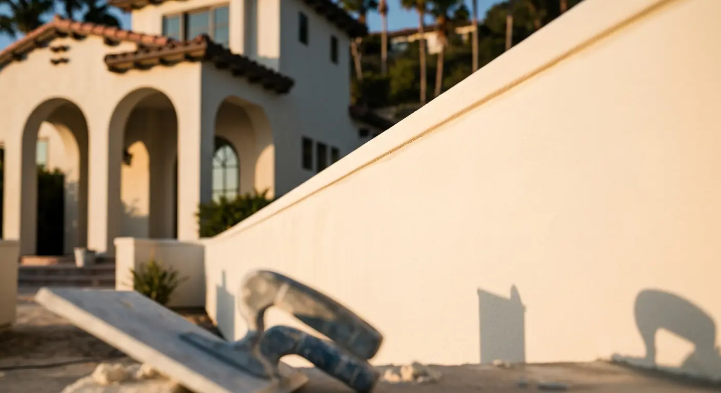 New stucco installation on Newport Beach home