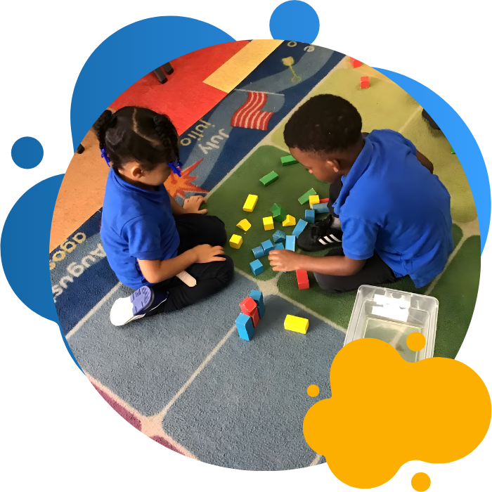 Happy children participating in group play activities