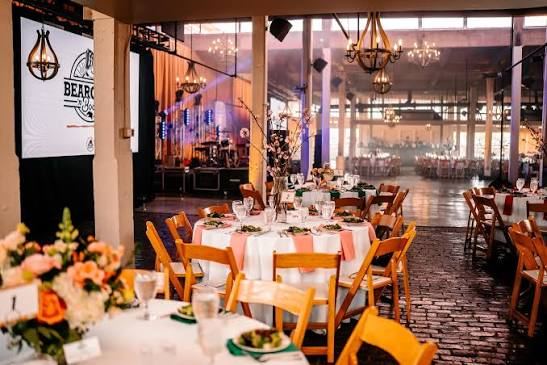 The Stampede Room at Stockyards Station, set for an evening event