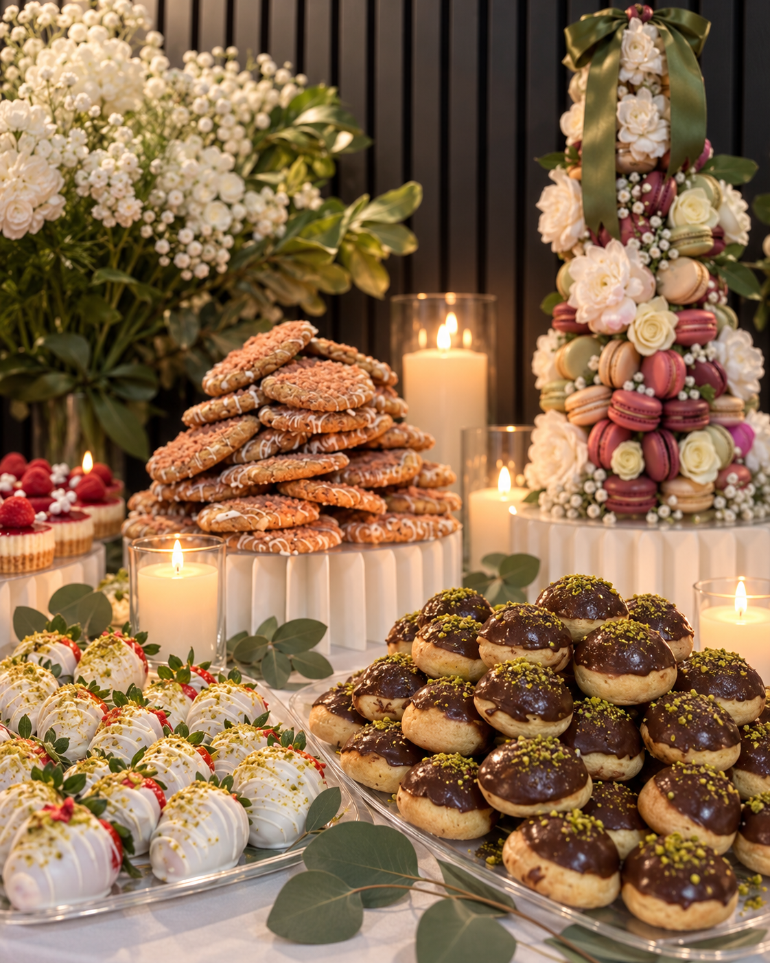 Everby handcrafted wedding dessert display