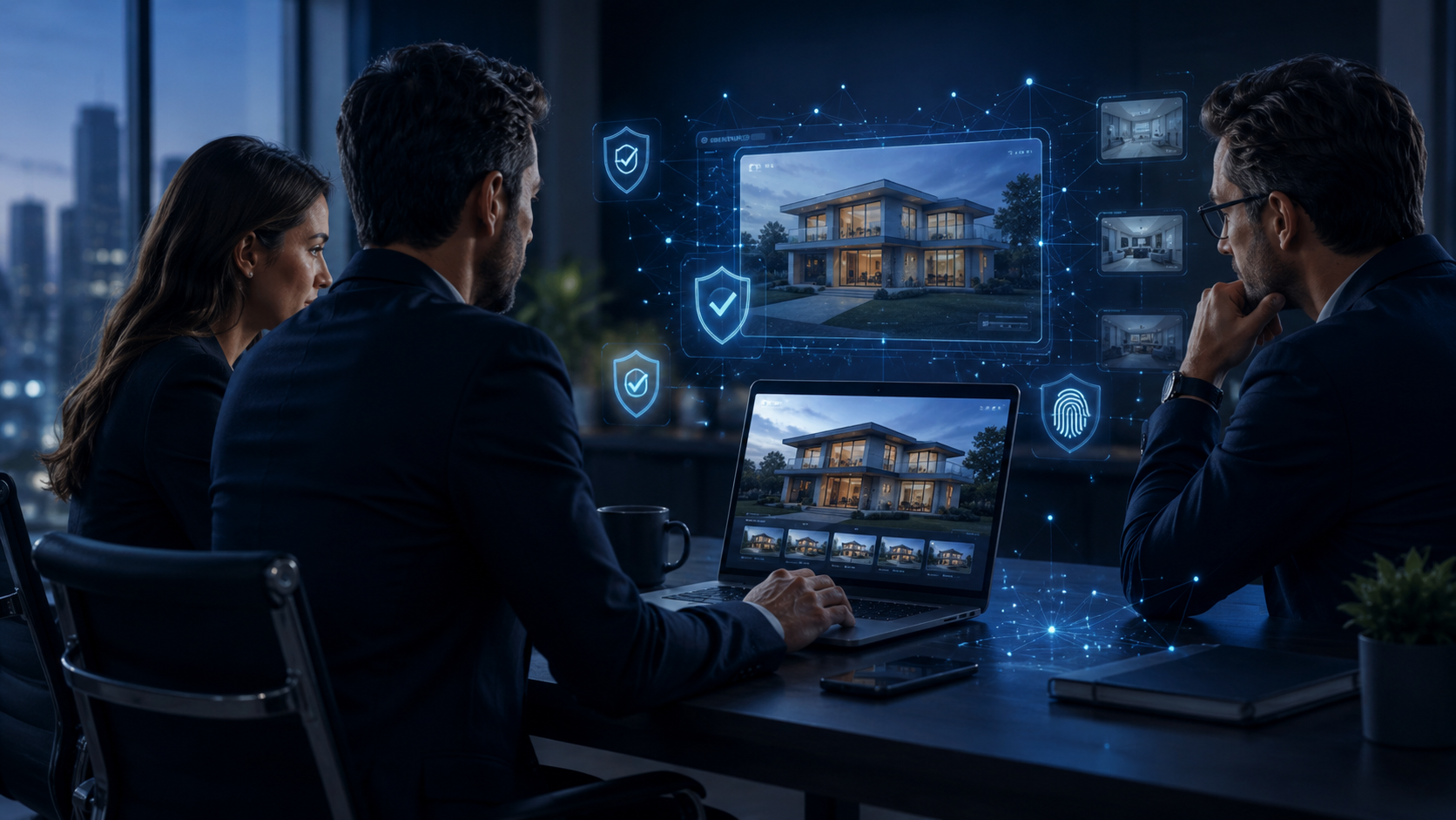 AI-powered real estate content verification dashboard showing agents reviewing property media for trust, transparency, and answer engine visibility AI-powered real estate content verification dashboard showing agents reviewing property media for trust, transparency, and answer engine visibility