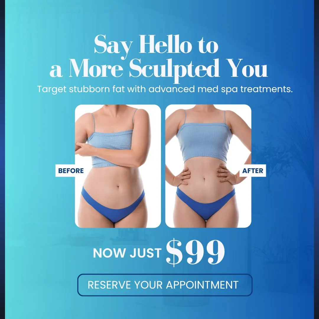 A BiteBot for Medical body sculpting ad with before-and-after comparison.