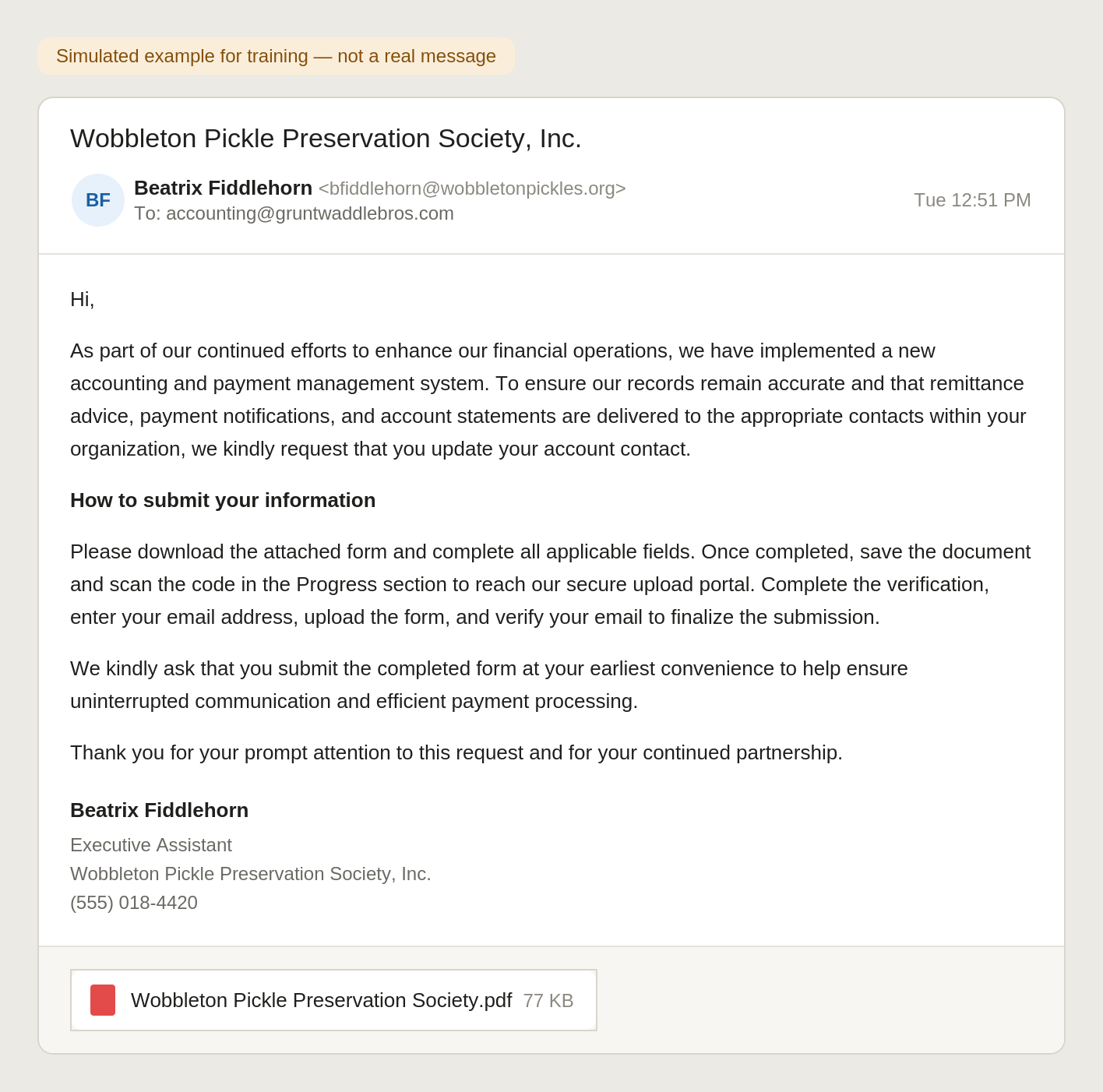The phishing email that got past filtering — see the breakdown