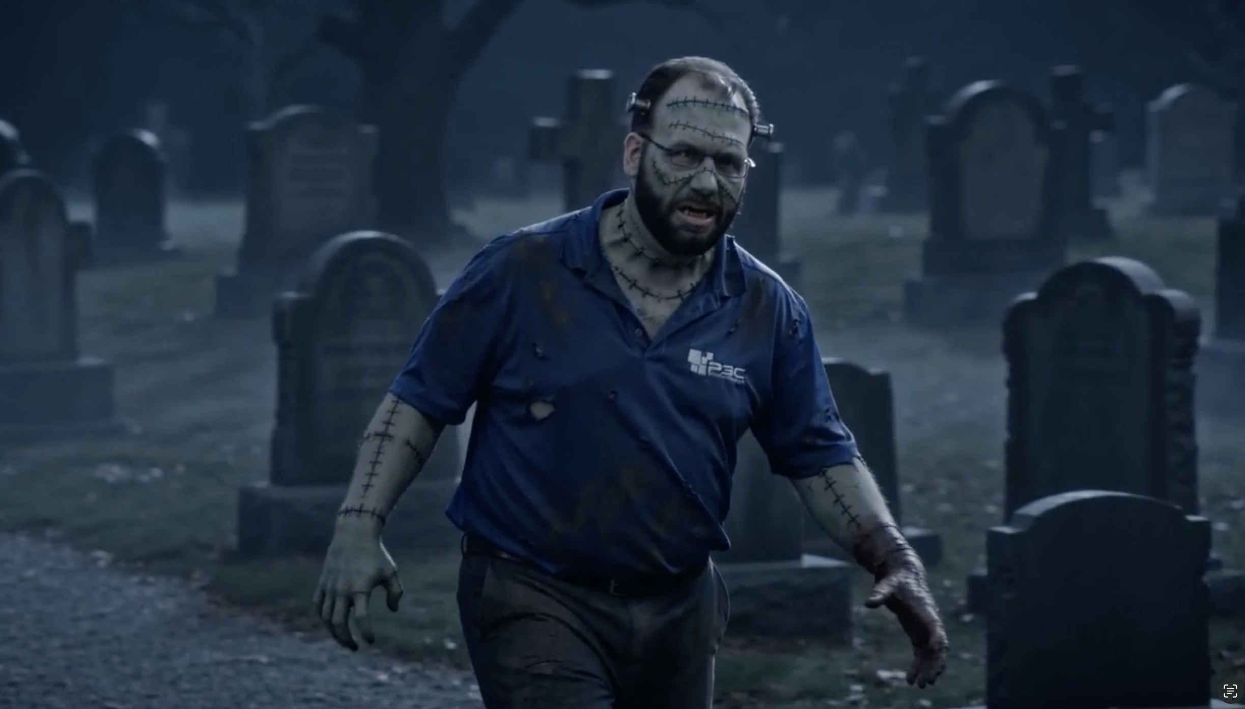 Brad Otto as Frankenstein, host of Tales from the Hacked Episode 1: The Shortened Link