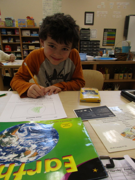 Child participating in a learning activity