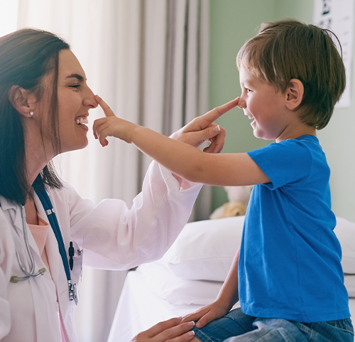 Child participating in clinic-based therapy