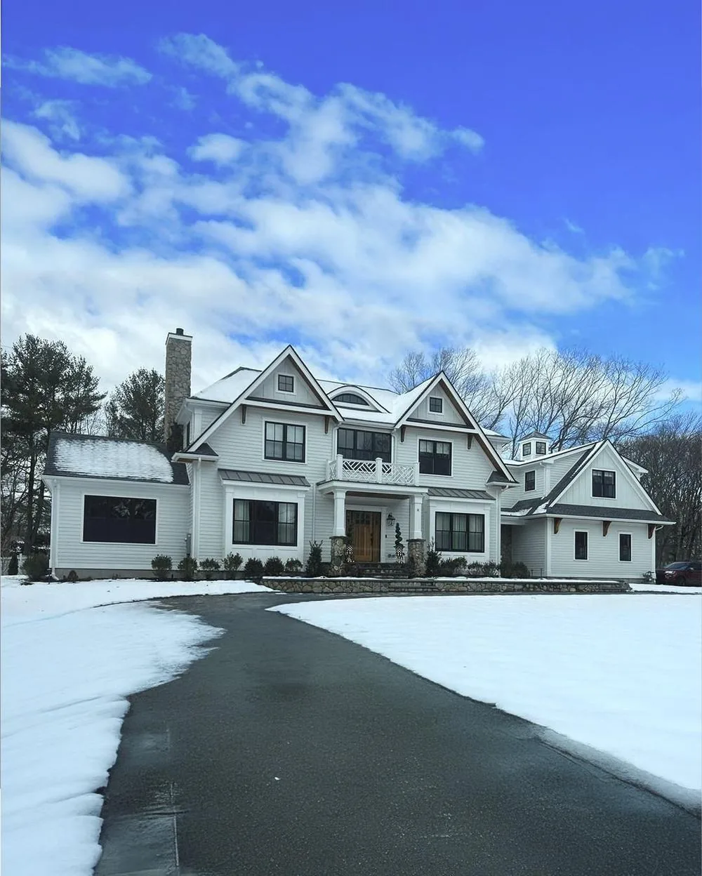 Completed roof on a South Shore Massachusetts home in winter