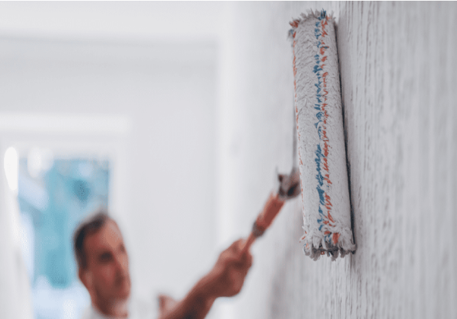 Faded and discolored wall paint showing a home needs repainting