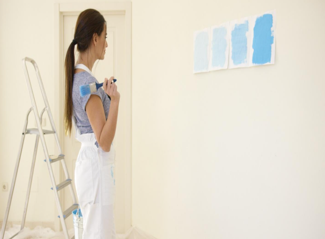 Faded and discolored wall paint showing a home needs repainting