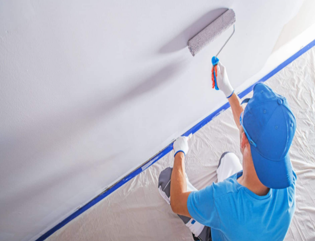Faded and discolored wall paint showing a home needs repainting