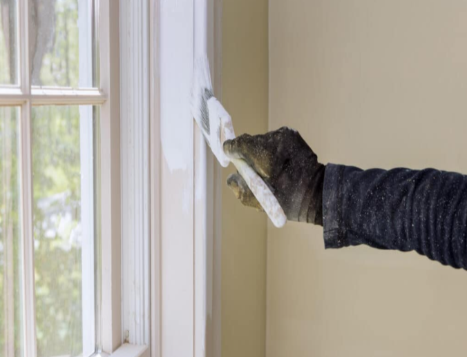 Faded and discolored wall paint showing a home needs repainting