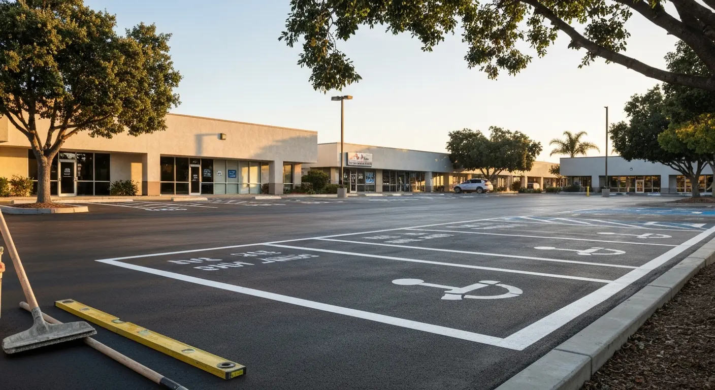 Commercial concrete parking lot