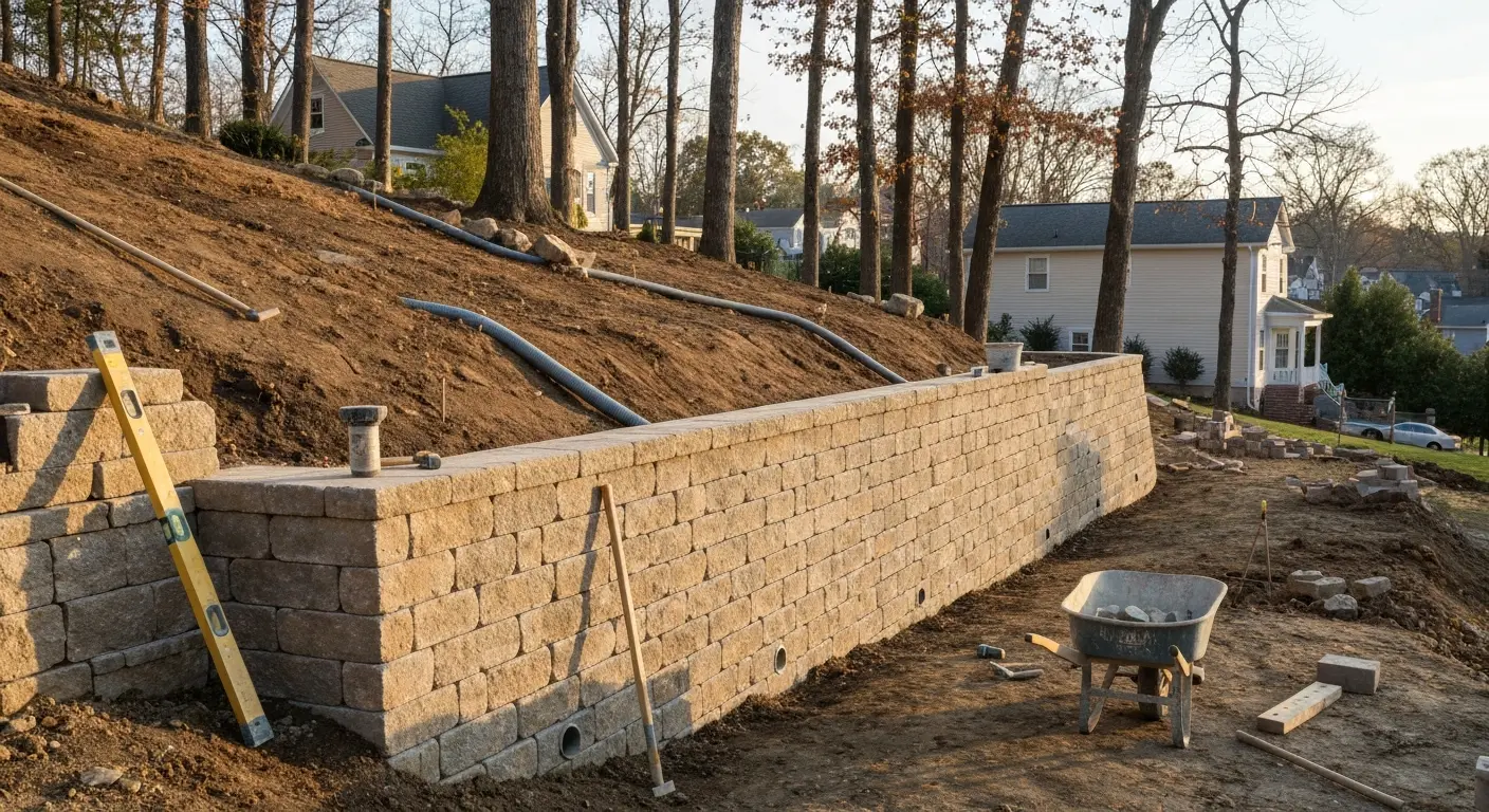 Retaining wall construction
