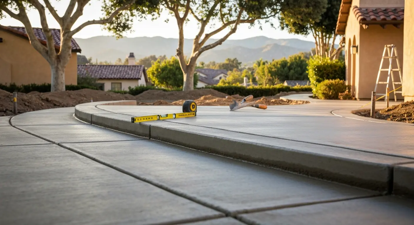 Concrete walkway installation in Calabasas