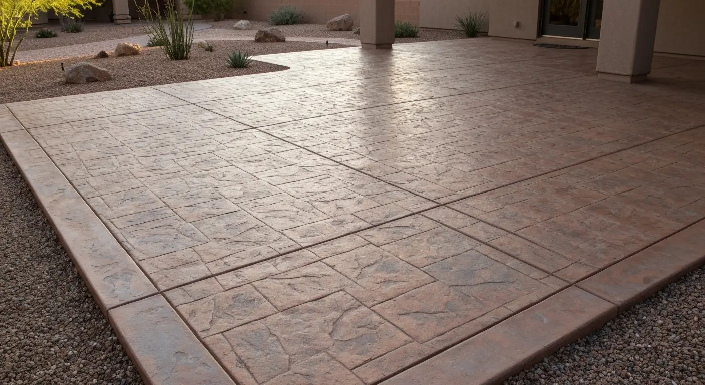 Stamped concrete patio project