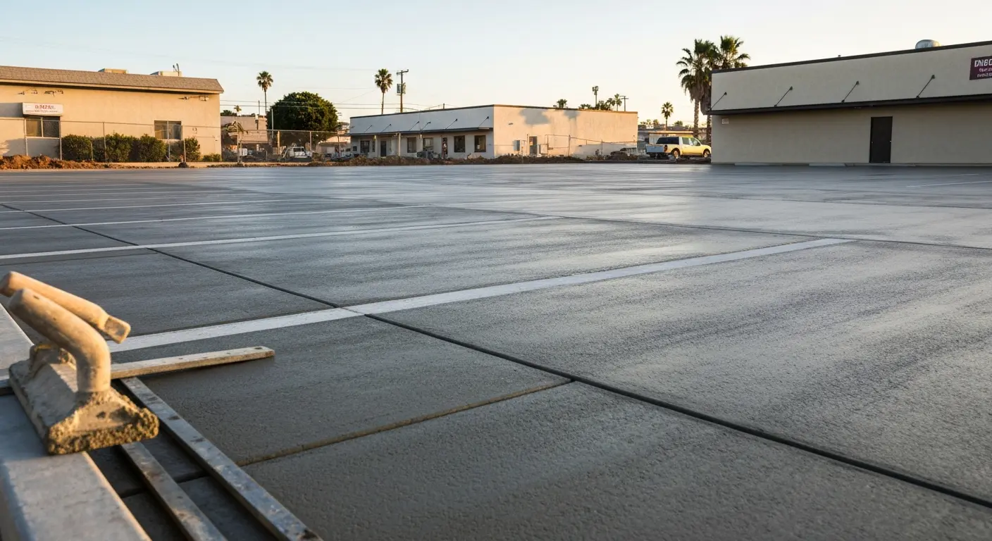 Commercial parking lot concrete
