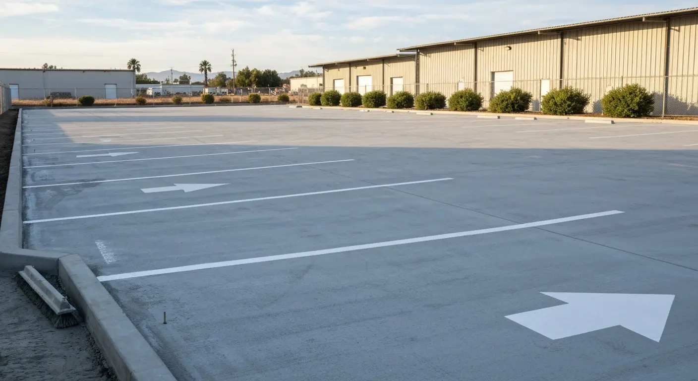 Commercial concrete parking lot