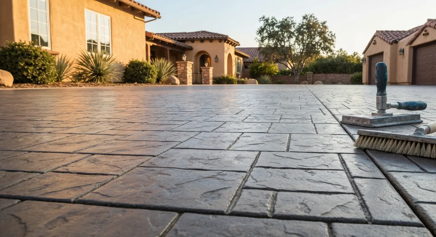 Stamped concrete driveway project