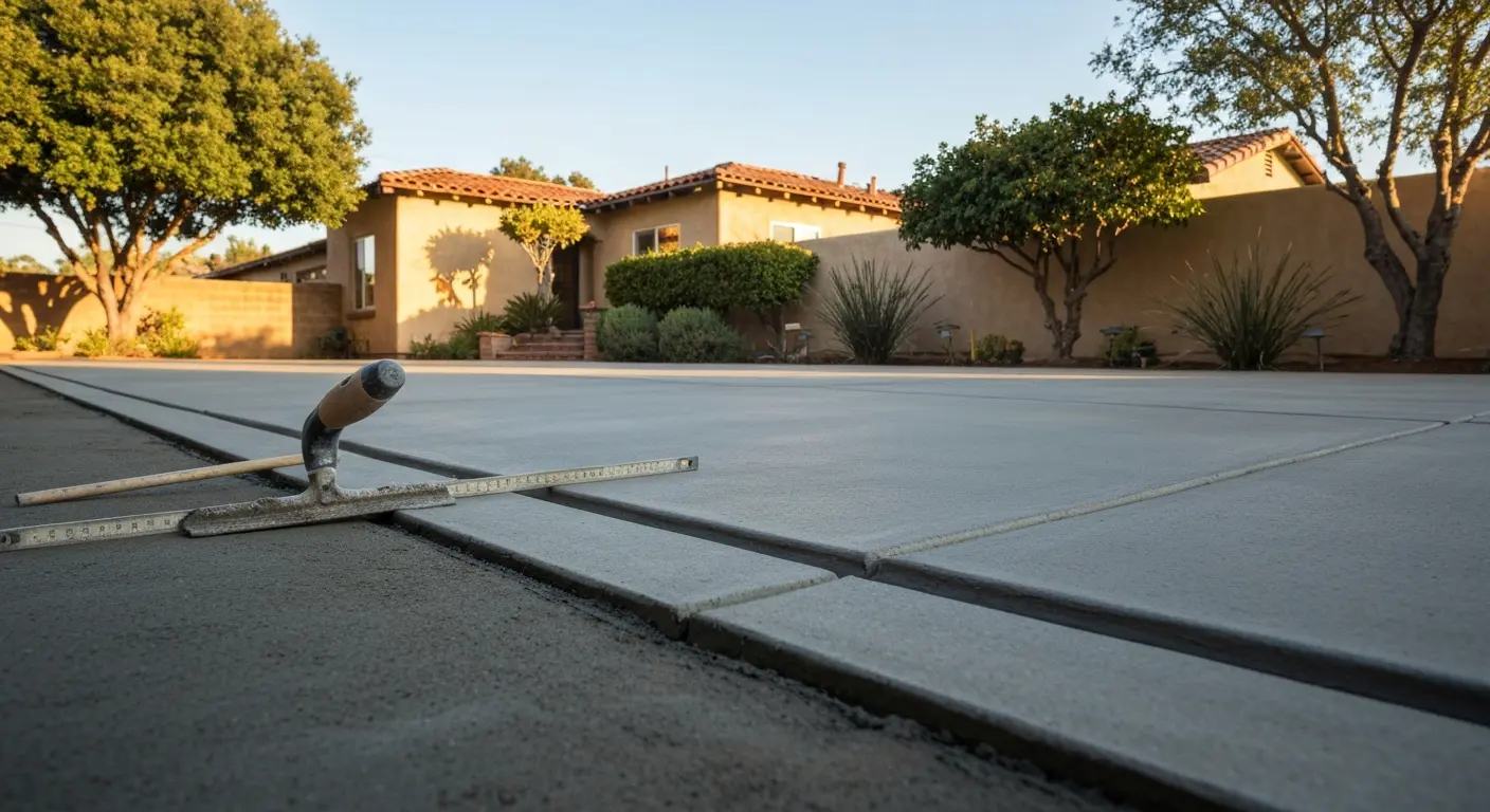 Concrete driveway installation