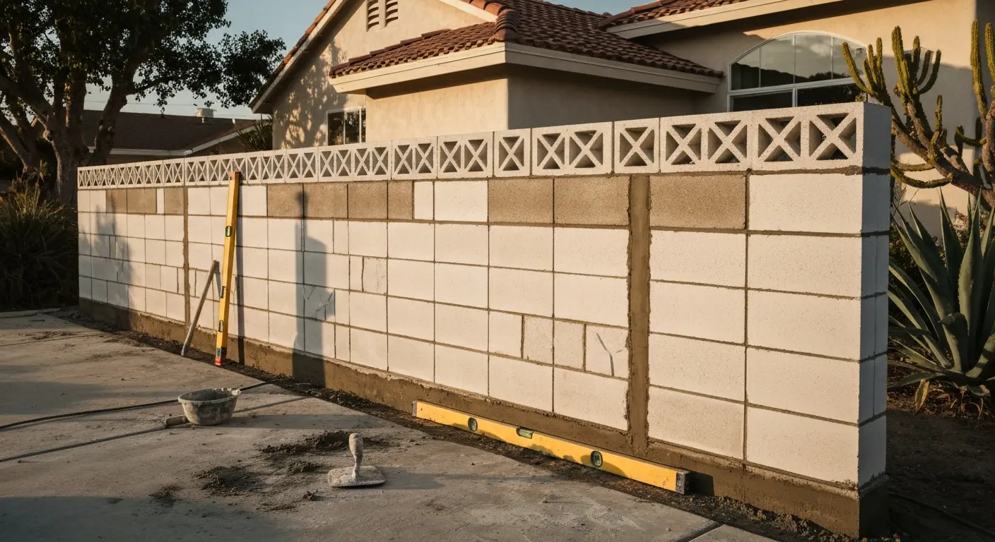 Decorative block wall in Oxnard