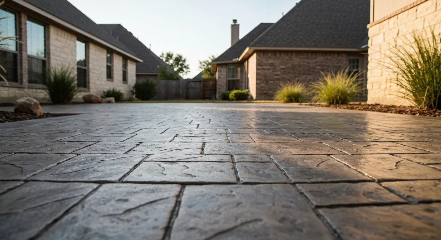 Stamped concrete patio