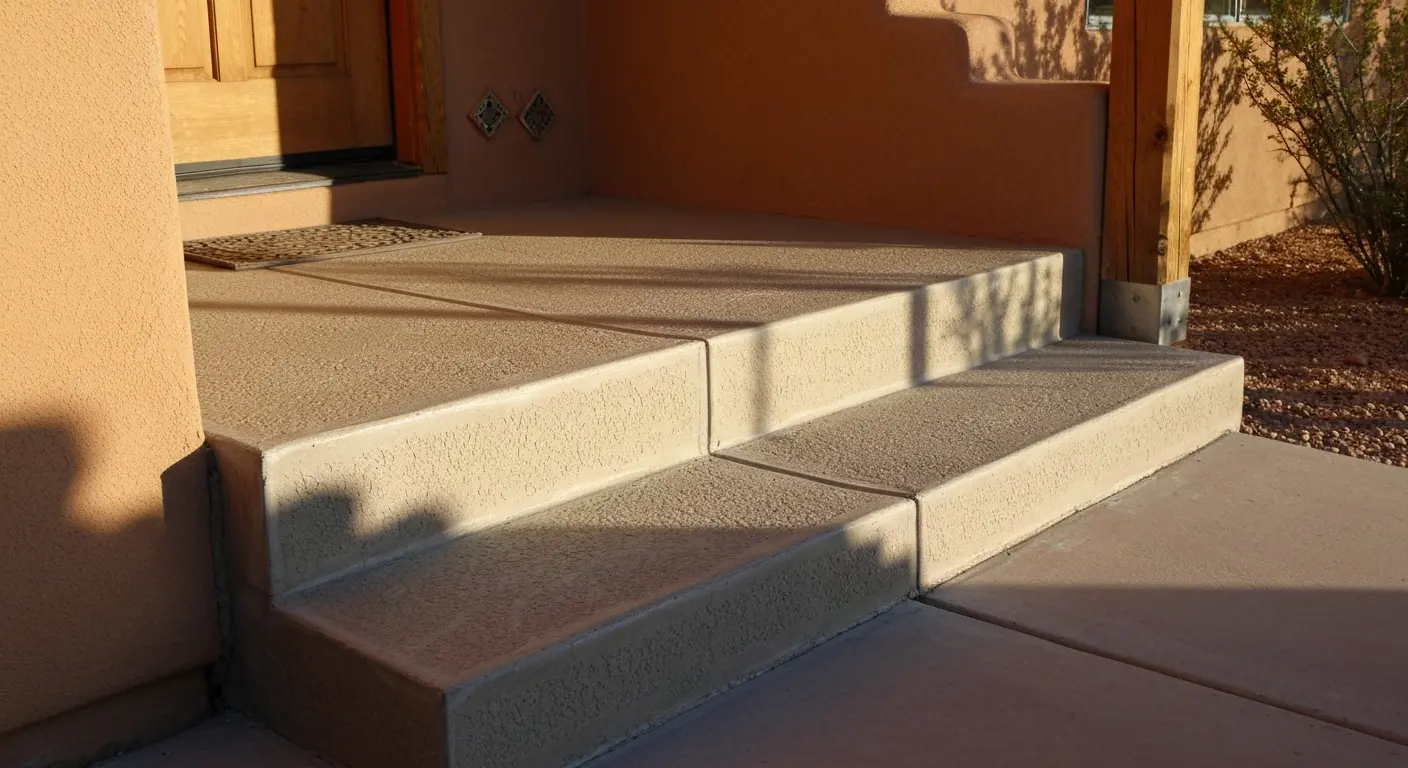 Concrete steps and entryway