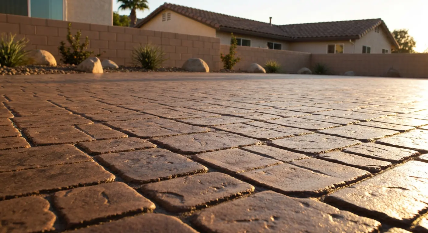 Stamped concrete patio in Newhall