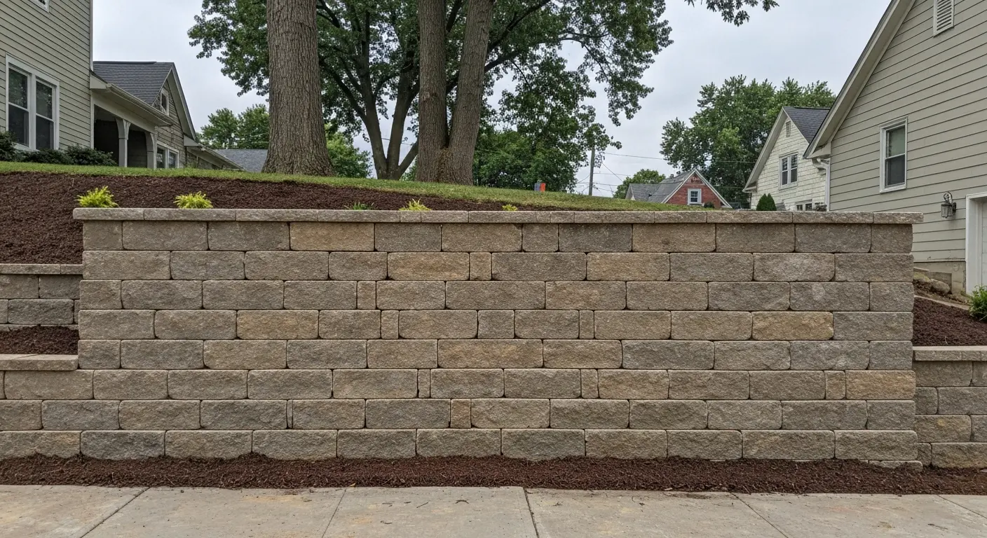 Retaining wall built with block