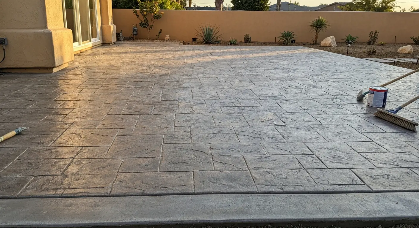 Stamped concrete patio