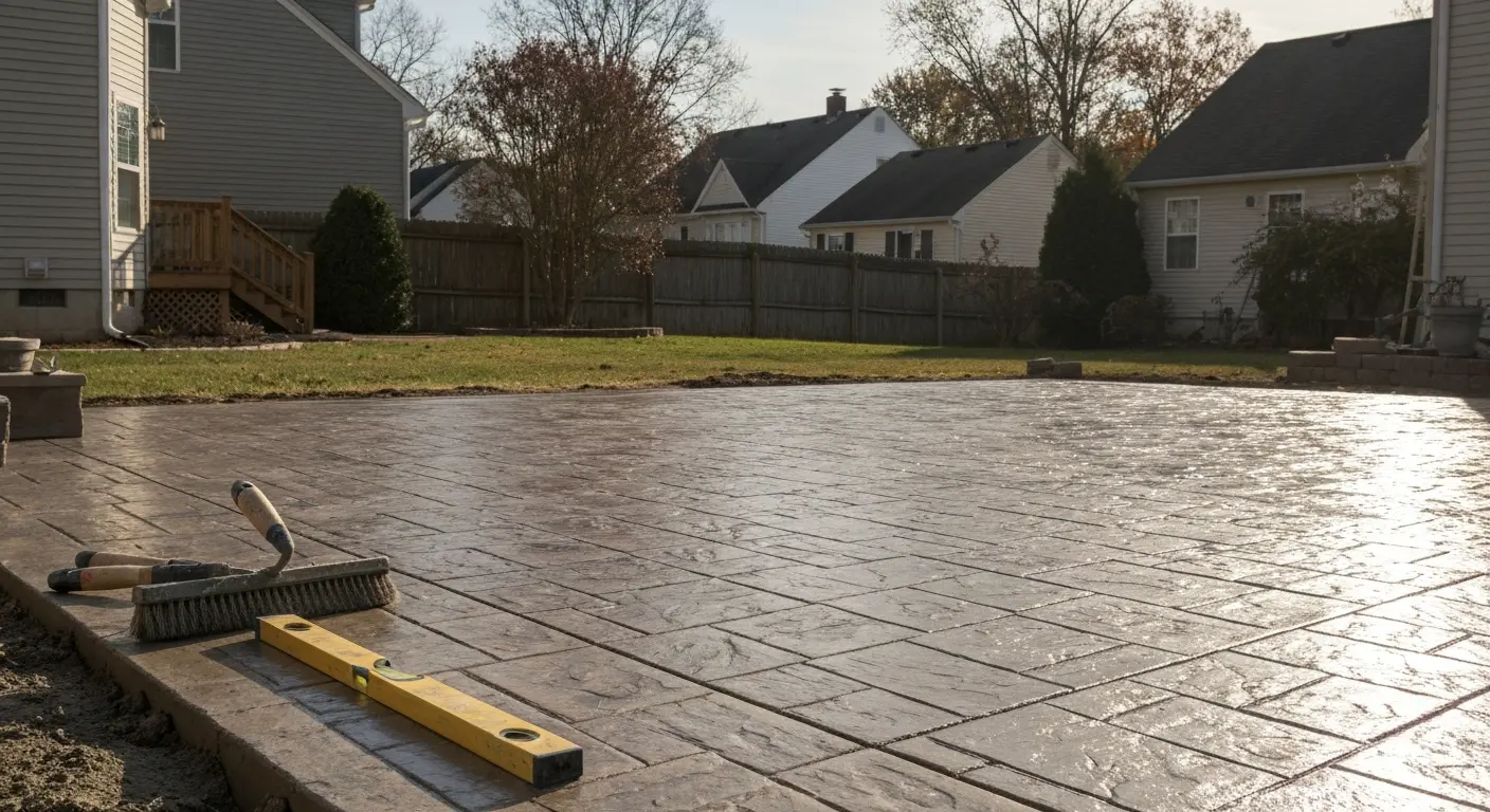 Stamped concrete patio