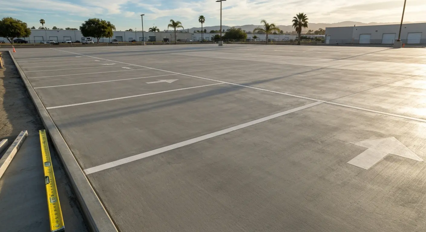 Commercial concrete parking lot