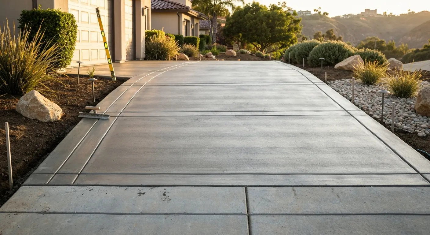 Concrete driveway installation in Calabasas