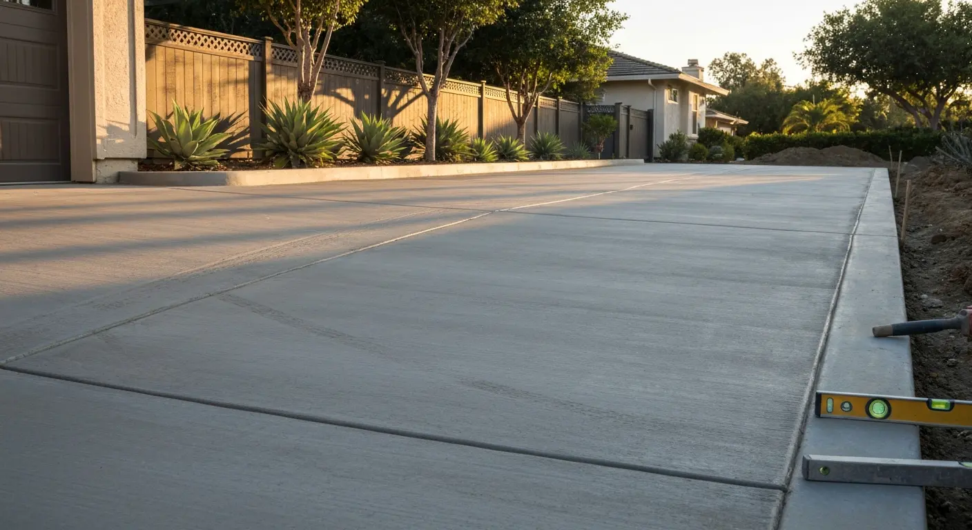 Concrete driveway installation