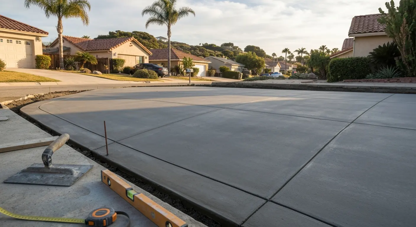 Residential driveway slab