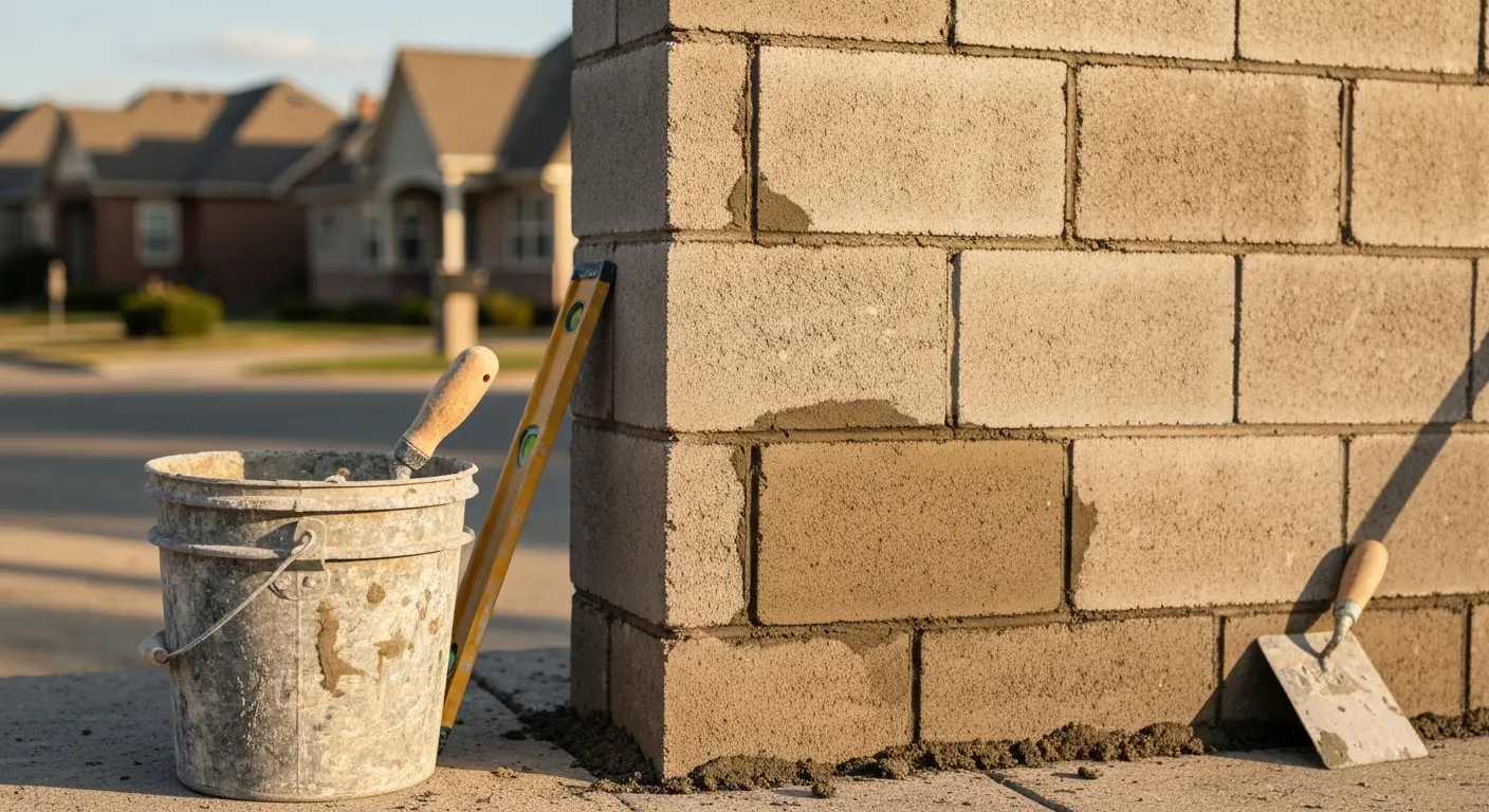 Block wall repair service