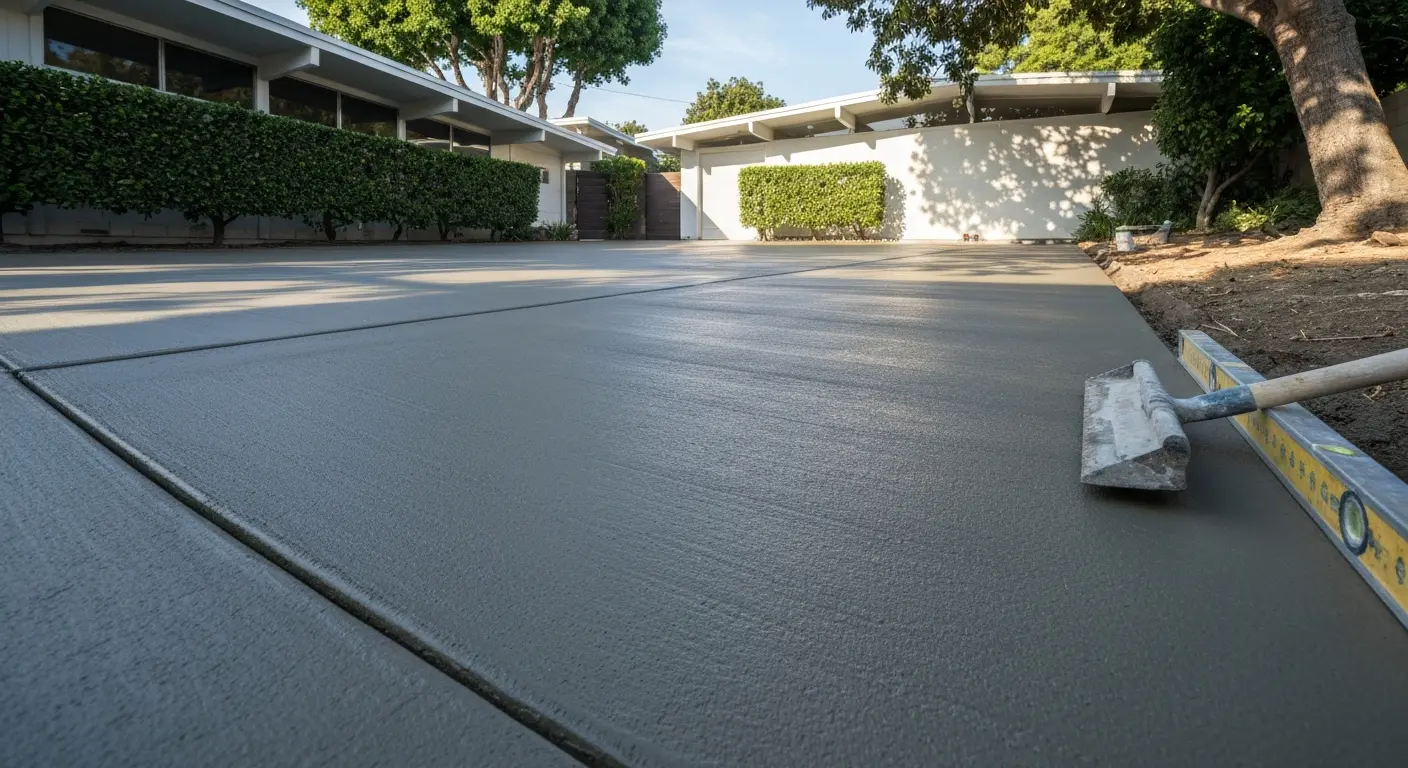 Concrete driveway installation