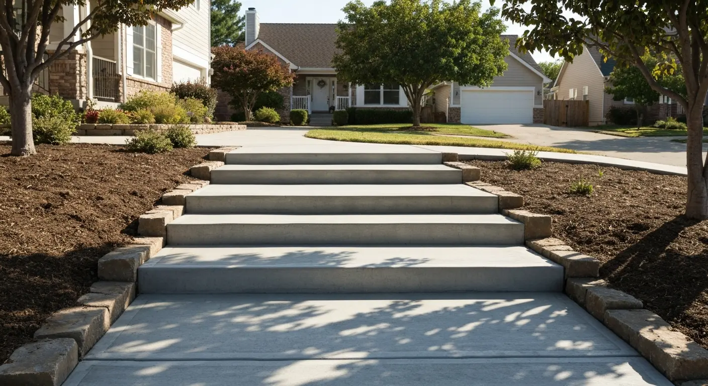 Concrete steps and walkway