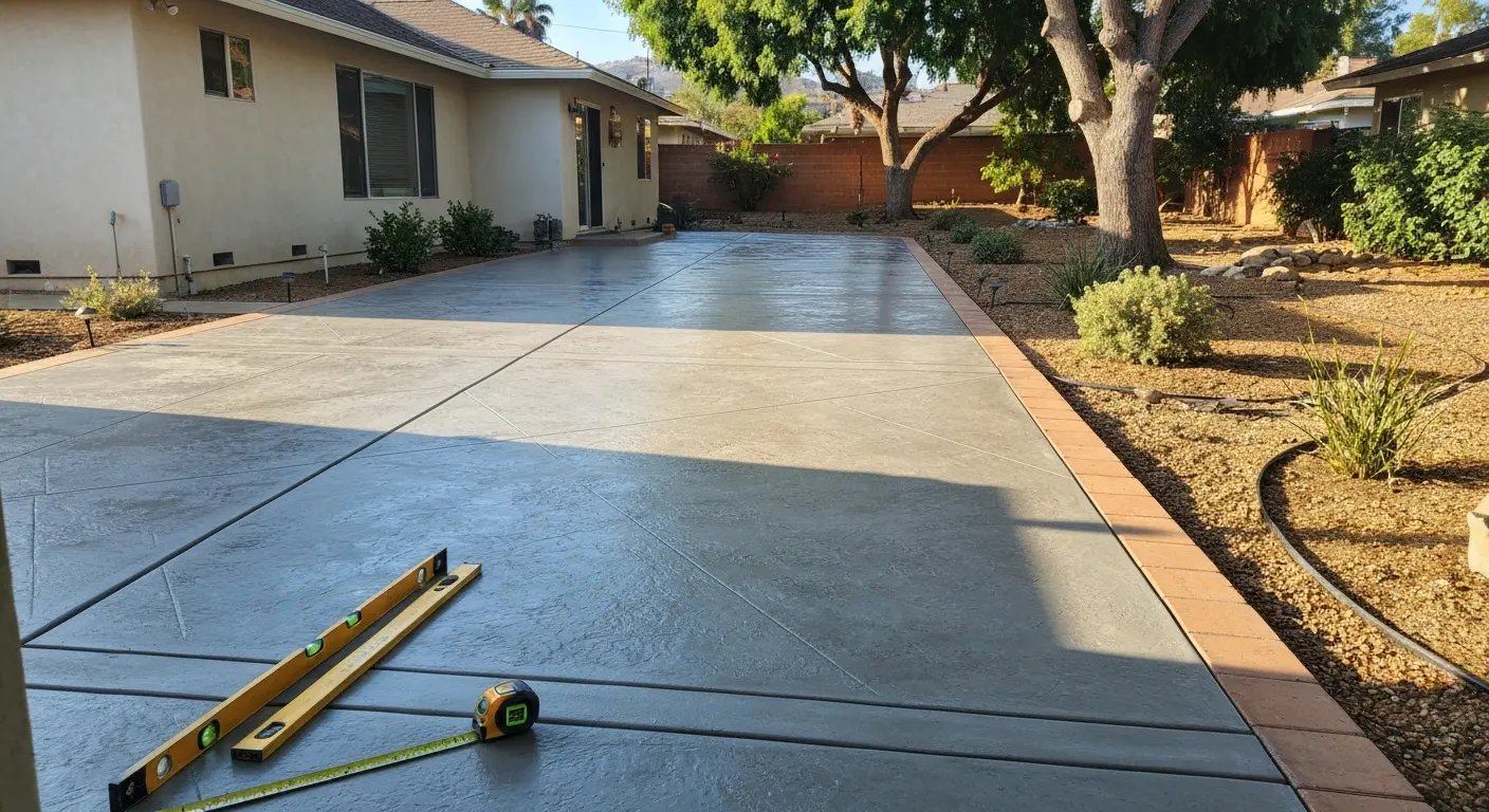 Concrete patio installation