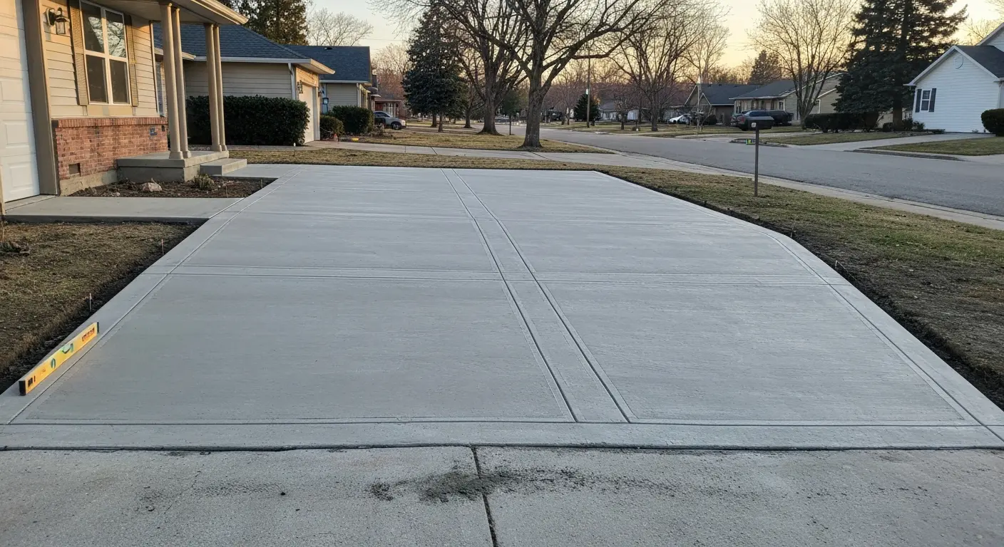 Concrete driveway installation