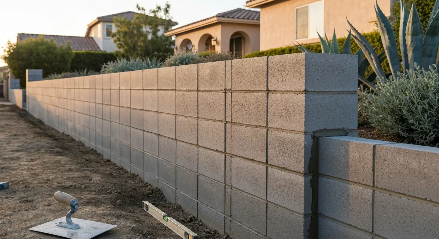 CMU block wall installation