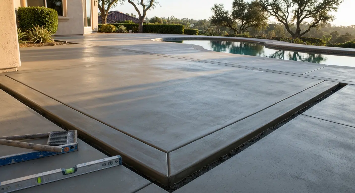 Concrete patio and pool deck