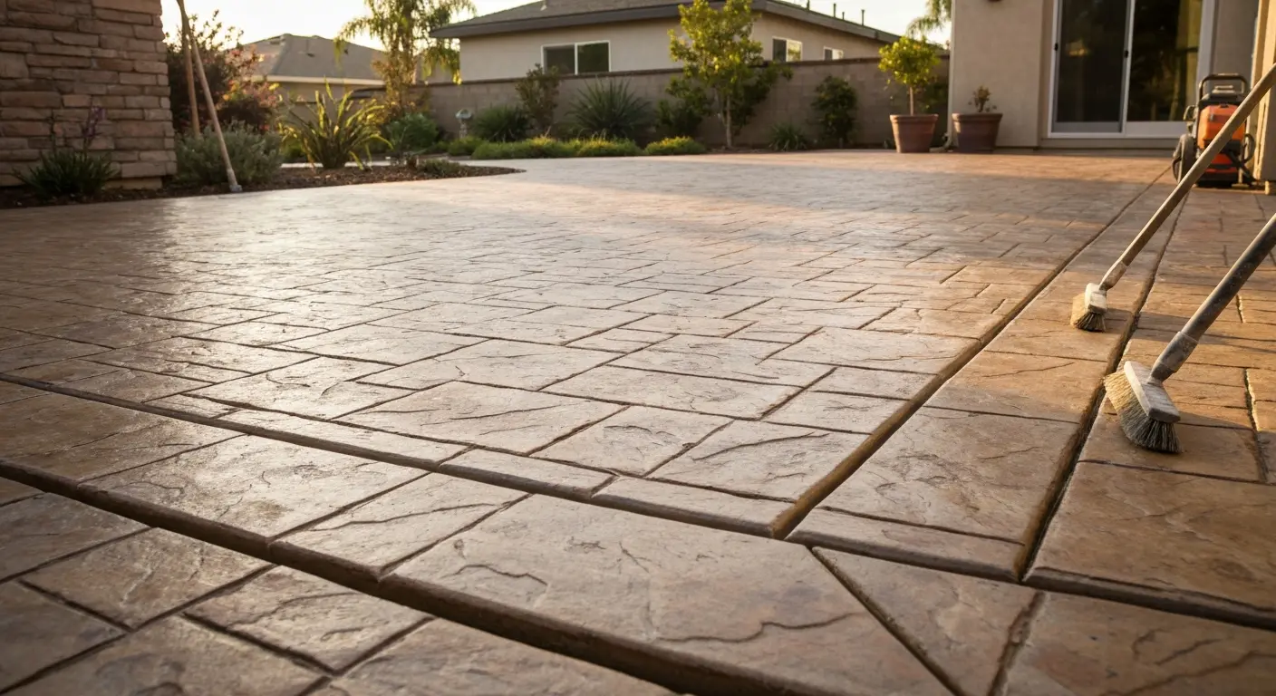 Stamped concrete patio project