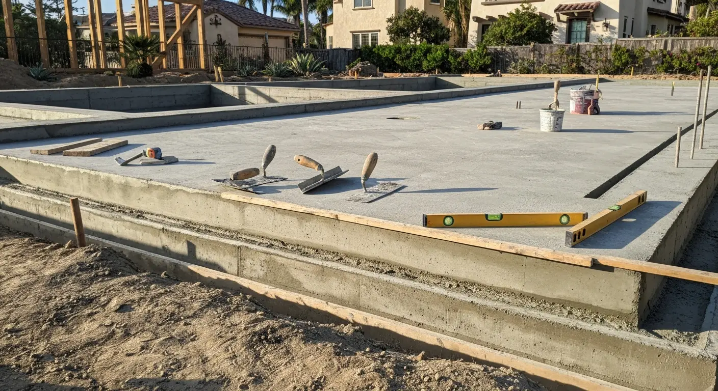 Concrete foundation work in Oxnard