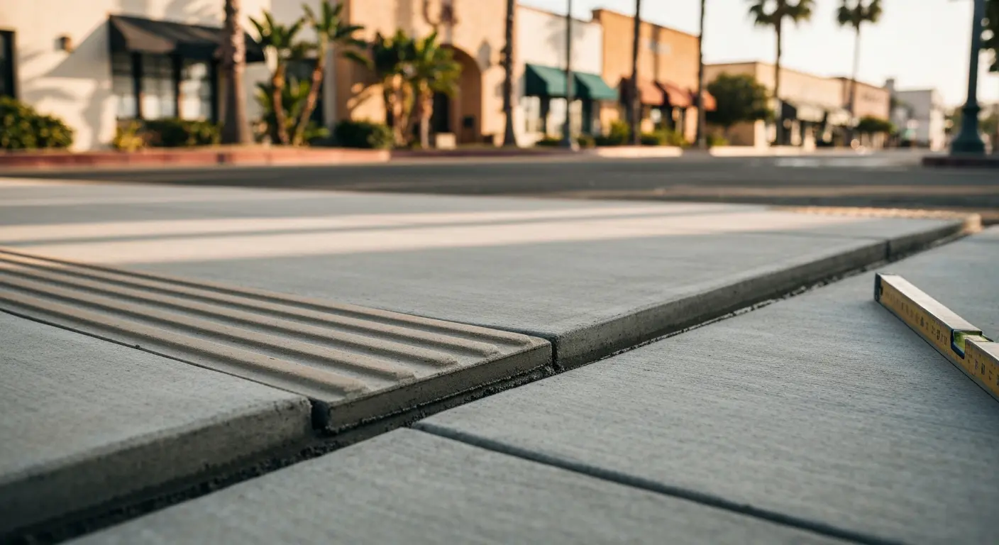 Concrete walkway and sidewalk