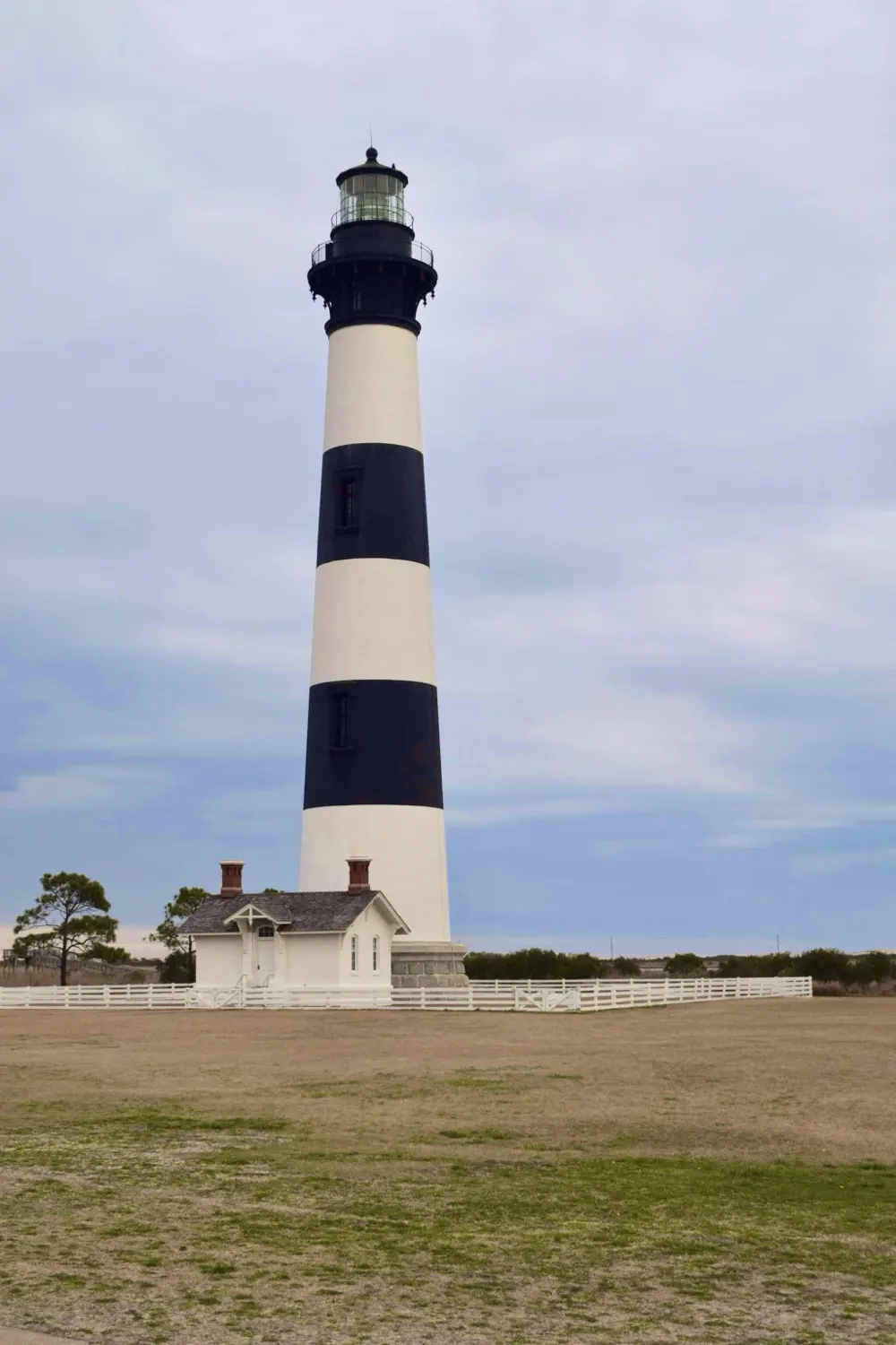 Bodie Island Lighthouse rising over the Outer Banks landscape