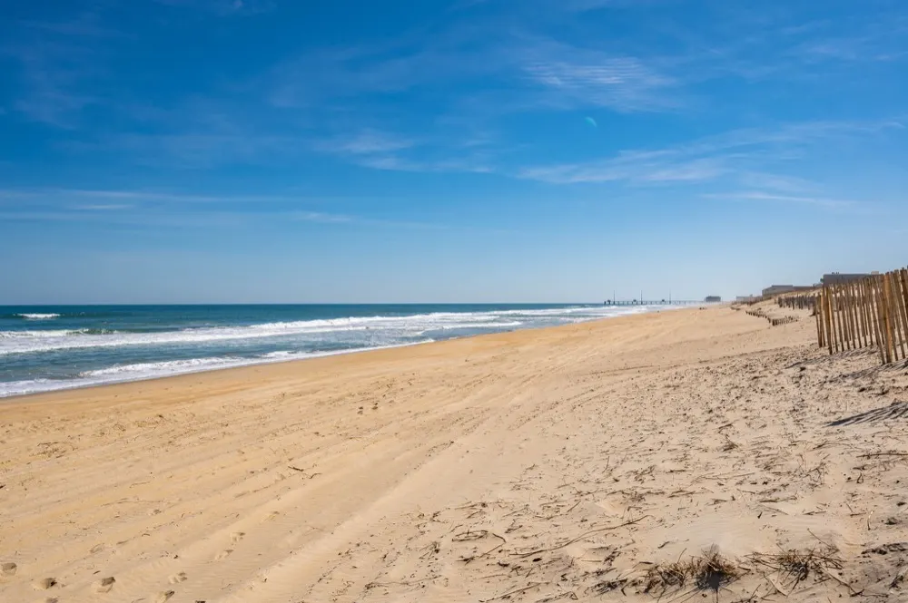 Empty Outer Banks beach in the off-season