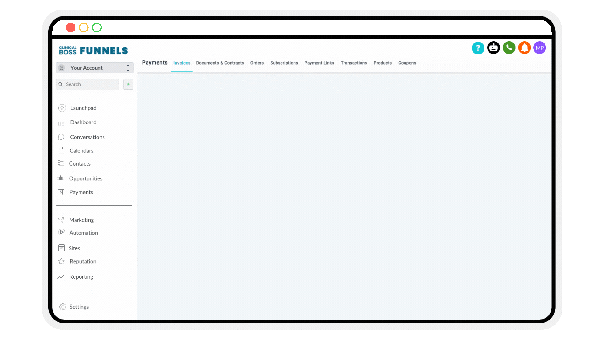 CB Funnels invoices and payments demo