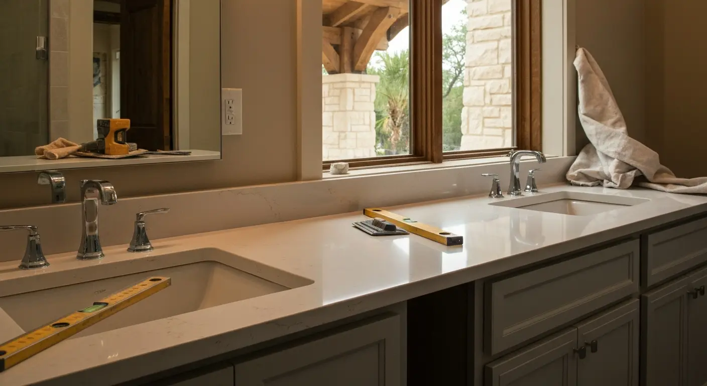 Bathroom countertop installation