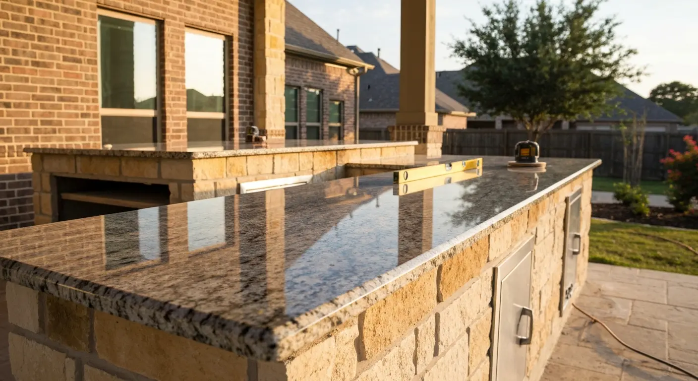 Granite outdoor kitchen countertop